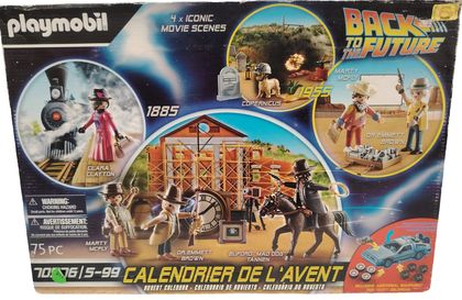 MARTY, DR BROWN , CLARA CLAYTON , BUFORD “MAD DOG” TANNEN Y EL PERRO COOPER BACK TO THE FUTURE CALENDARIO DE ADVIENTO PLAYMOBIL Ed 2021