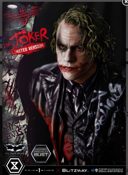 THE JOKER (INTERPRETADO POR HEATH LEDGER). DC COMICS PREMIUM BUST SERIES (ESCALA 1/3) PRIME 1 STUDIO / BLITZWAY Ed 2022